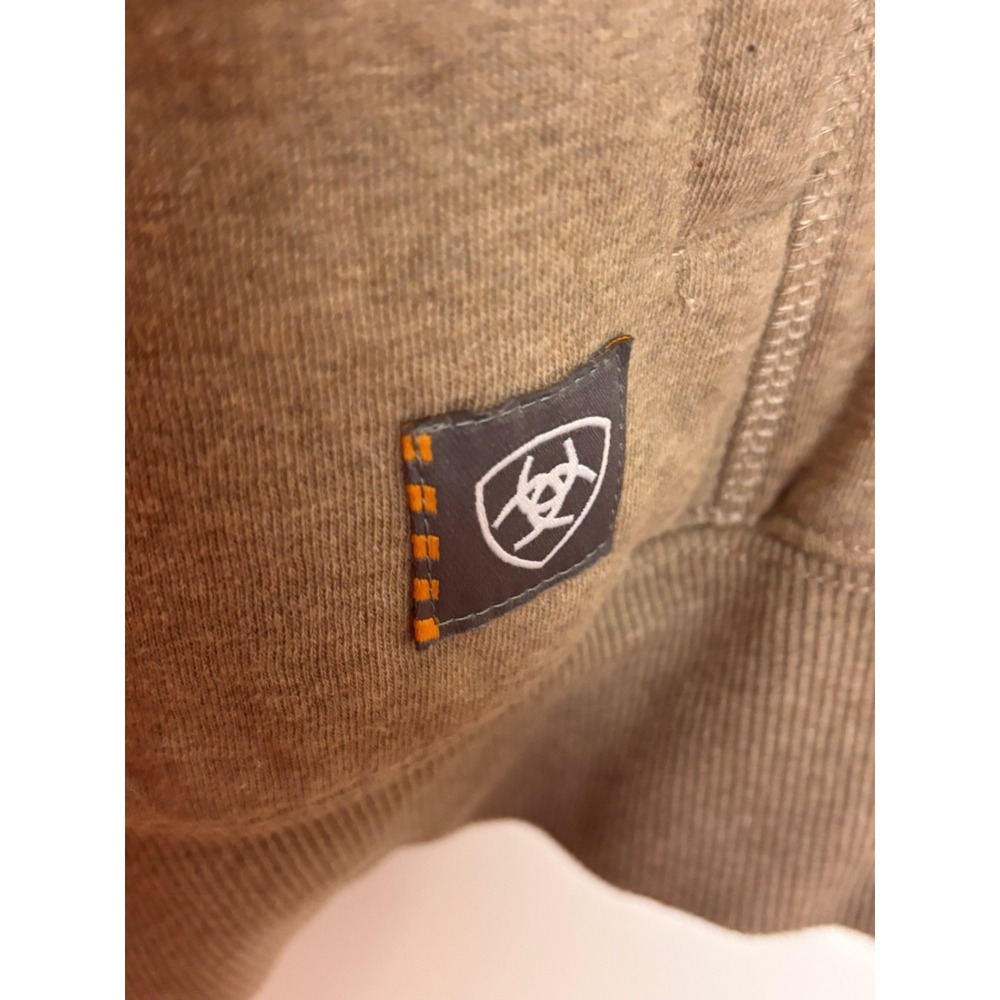 ARIAT Rebar Workman Washed Sweatshirt Ladies Large Zip Pocket Brown Size Large - Picture 3 of 9